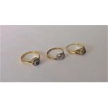 A gold, sapphire and diamond set cluster ring, detailed 18 CT, a gold,
