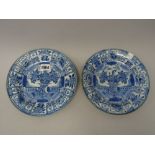 A pair of Japanese blue and white plates, Edo period, early 18th century,