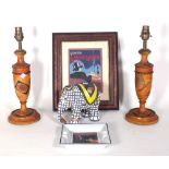 A silkwork picture titled 'Coliba Cigar Divan', framed and glazed, 19cm x 15cm,