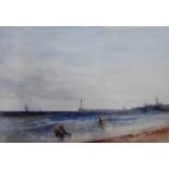 Alfred Gomersal Vickers (1810-1837), View of Margate Bay, watercolour, 25.5cm x 37.5cm.