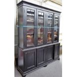 A 19th century French ebonised side cabinet,