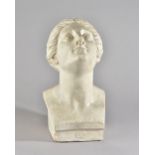 A Continental plaster bust of a woman, circa 1920, titled in pencil 'Catherine', with Paris stamp.