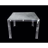 Tokuyjin Yoshioka for Kartell; an "Invisible" clear acrylic square occasional table, circa 2010,