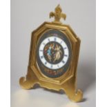 A RARE VICTORIAN LARGE ENGRAVED GILT-BRASS AND PORCELAIN STRUT TIMEPIECE By Thomas Cole, No.