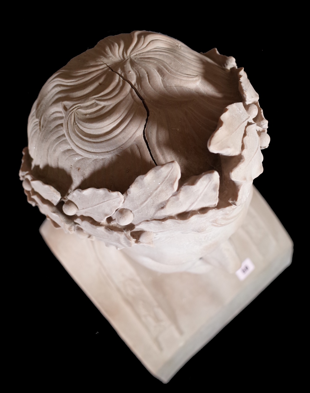 A modern composite marble bust of Napoleon wearing a laurel wreath, 66cm high. - Image 8 of 8