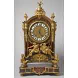 A REGENCE ORMOLU-MOUNTED TORTOISESHELL 'BOULLE' RELIGIEUSE CLOCK By Gaudron, Paris,