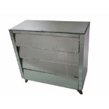 An early 20th century mirrored chest, with four long angular drawers, with bevelled borders,