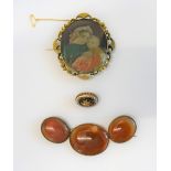 A Victorian shaped oval brooch,