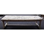 A 19th century French Provincial weathered refectory table,