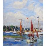 Emily Beatrice Bland (1864-1951), Sailing boats, oil on board, 25cm x 22cm.