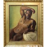 Continental School (19th century) A Nubian male nude, oil on canvas, 76cm x 59cm.