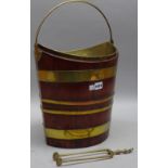 A George III cooper bound elliptic peat bucket, 36cm wide x 36cm high.