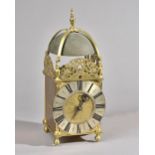 A BRASS LANTERN CLOCK Signed John Broocksted, Tunbridge Of usual form,