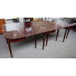 A William IV mahogany triple section dining table,