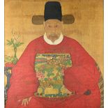 Chinese school, 19th century, an ancestor painting on silk,