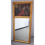 A 19th century trumeau wall mirror,