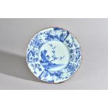 A Japanese blue and white kakiemon-style dish, Edo period, late 17th century,