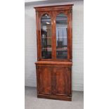 A William IV rosewood bookcase cabinet,