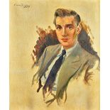 Edward Seago (1910-1974), Portrait of a young man, oil sketch on canvas, signed and dated 37, 74.