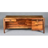 JORGE ZALSZUPIN FOR L'ATELIER BRAZIL CIRCA 1960, a jacaranda and rosewood desk,