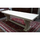 A faux painted marble console table, 20th century,