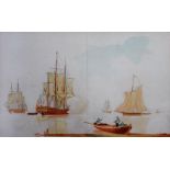 William Anderson (1757-1837), The Royal Yacht Charlotte at anchor, watercolour, 24cm x 38.5cm.