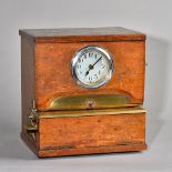 AN ENGLISH WALNUT CASED 'CLOCKING-IN' TIMEPIECE Probably by The National Time Recorder Co. Ltd.