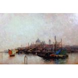 Jan Van Couver (1836-1909), Evening time, Venice, oil on canvas, signed; inscribed verso,