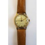 A Rolex 9ct gold circular cased three quarter size wristwatch,