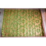 Feizy Rugs; two late 20th century tan patterned carpets, with green abstract pattern, 320cm x 222cm.