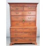 A George III mahogany chest on chest,