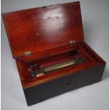 A small cylinder music box, late 19th century, with 4.