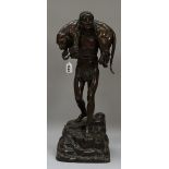 Demétre Haralamb Chiparus (Romanian 1886-1947), The Hunter Returns, bronze with dark brown Patina,