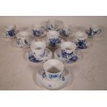 A blue and white Royal Copenhagen part tea set, (qty).