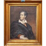 After Thomas Philips, Portrait of Lord Byron, watercolour, 29.5cm x 23cm.