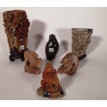 Asian Collectables, a group of three 20th century hardstone figures of animals,