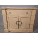 A 20th century cream painted oak side cabinet,