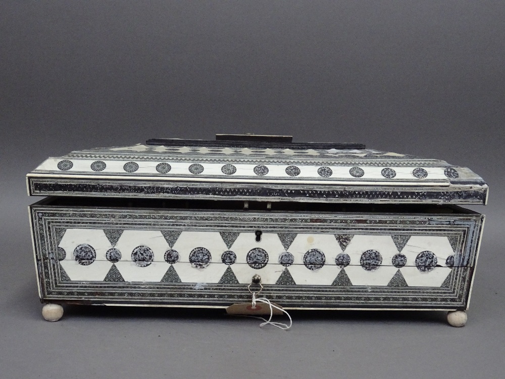 An early 19th century Sadeli ware sewing box of sarcophagus form, - Image 5 of 10