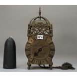 A 20th century brass lantern clock,