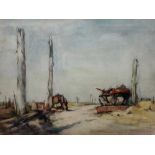 Emily Murray Paterson (1855-1934), Derelicts at Poelcappelle, watercolour, signed, 27cm x 36.5cm.