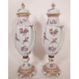 A pair of Samson porcelain vases and covers 37cm high, (a.f.).