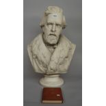 A large and rare Hewitt & Leadbeater parian bust of George Jacob Holyoake, dated 1909,