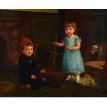 C.J. Durham (1859-1880) The Wreckers, oil on canvas, signed, 99cm x 120cm.
