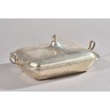 A Victorian silver twin handled entrée dish, liner and cover, Gibson And Langman, Sheffield, 1895,