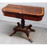 A Regency brass mounted rosewood and grained rosewood tea table,