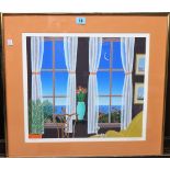 Thomas McKnight (b.1941), Windows to the sea, colour screenprint, signed and numbered, 35cm x 40cm.