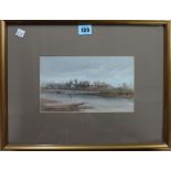 E. W. Evans, Estuary view, Sussex, gouache, signed, 13cm x 21.5cm.