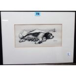 Norman Thelwell (1923-2004), A St Bernard and puppies, pen and ink, signed, 13cm x 27cm.