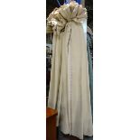 Two pairs of lined and interlined cream curtains each 110cm wide x 200cm drop, with four tie backs.