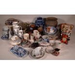 Ceramics, including; a quantity of 19th century and later beleek shell vase, bowls, jugs and sundry,